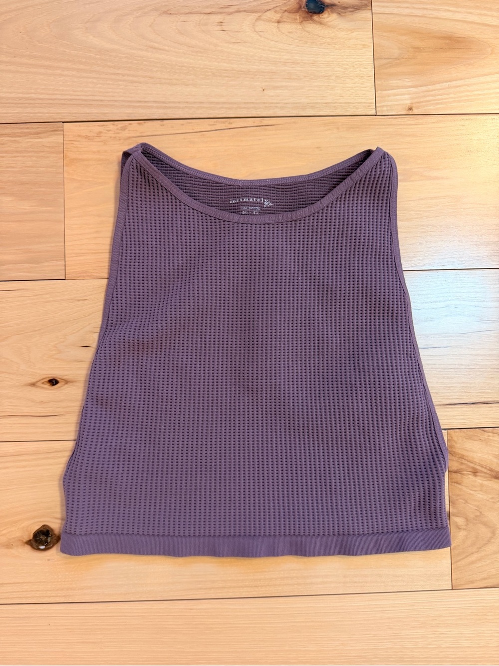 Free People Intimately Dusty Mauve Waffle Knit Crop Tank